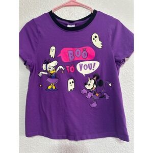 Disney Daisy Duck & Mickey Mouse Purple Halloween Boo To You T-Shirt